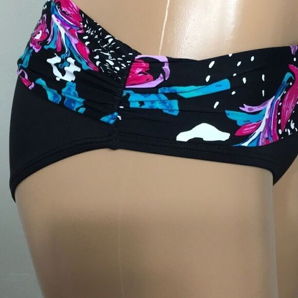 Anne Cole black floral bikini. L-top/M-bottom. NWT - Picture 10 of 14